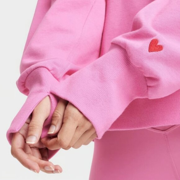 JoyLab Valentine's Day Graphic French Terry Crewneck Sweatshirt NWT - Picture 3 of 5